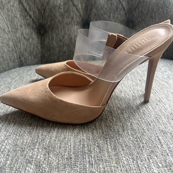 SCHUTZ Tan Heels with Clear Strap - Picture 7 of 11